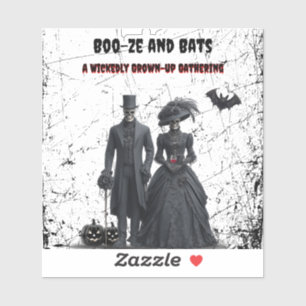 Boo-ze och Fladdermus Gothic Vuxen Halloween fest Klistermärken