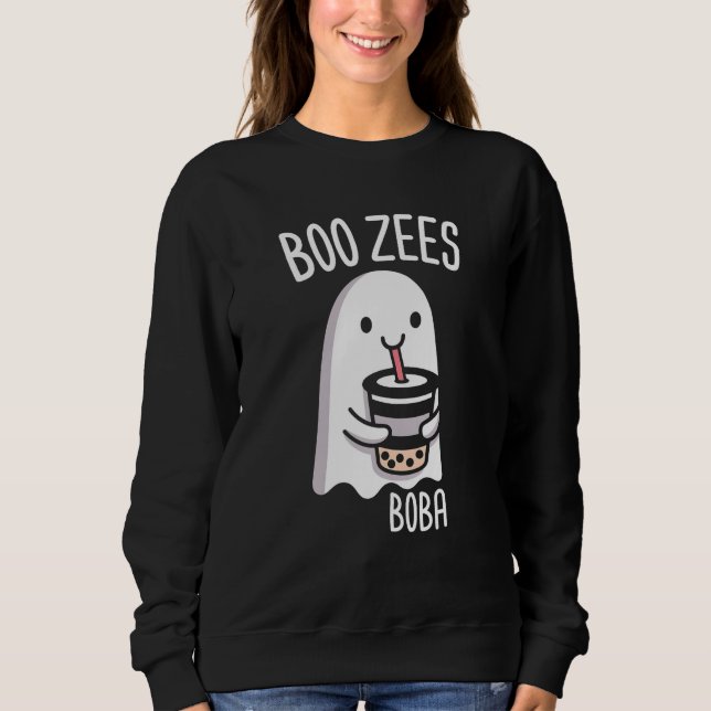 Boo Zees Boba Ghost – Cute Spooky Bubble Tea Fan T Shirt (Framsida)