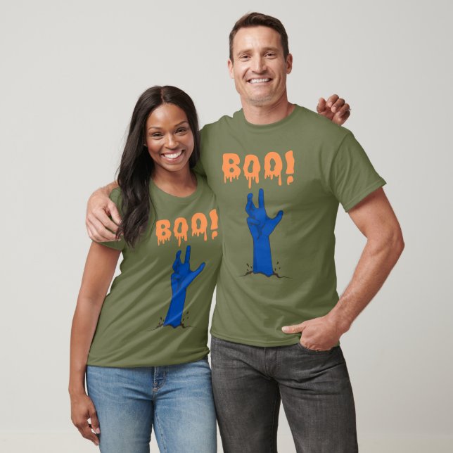 BOO! Zombiehand Halloween-design T Shirt (Unisex)