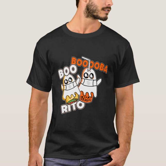 Booba Boo rito Kawai Boba Tea Burrito inuti Hallo T Shirt (Framsida)