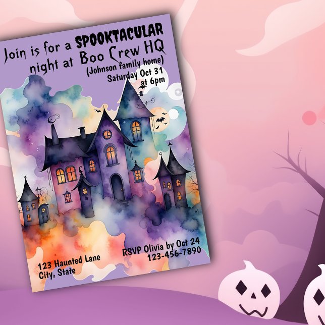 Boobesättningens huvudkontor hemsökt House Hallowe Inbjudningar (Skapare uppladdad)