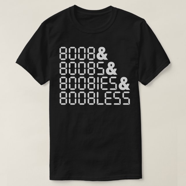 BOOBLESS Calculator Upsidedown Ord 1 T Shirt (Design framsida)