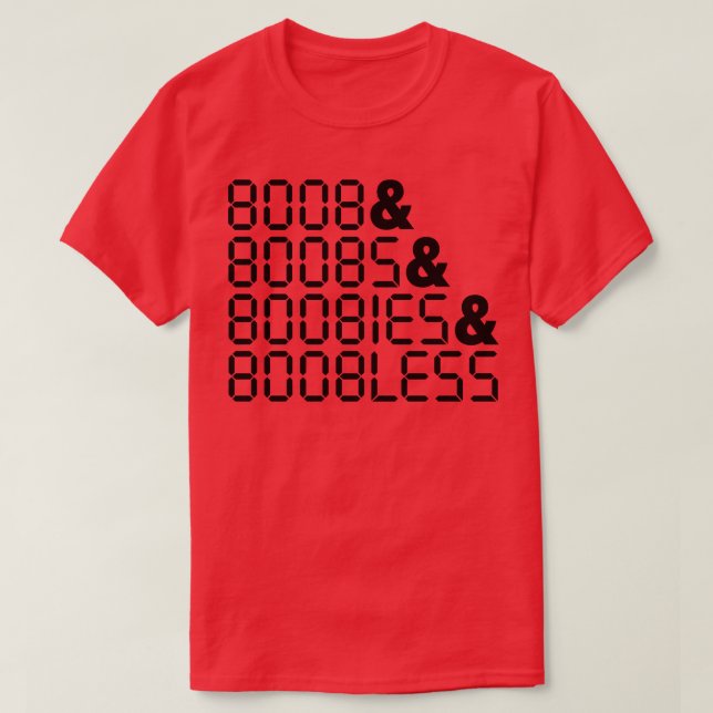 BOOBLESS Calculator Upsidedown Ord T Shirt (Design framsida)
