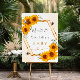 Booblommor med babykläder, guld, geometrisk