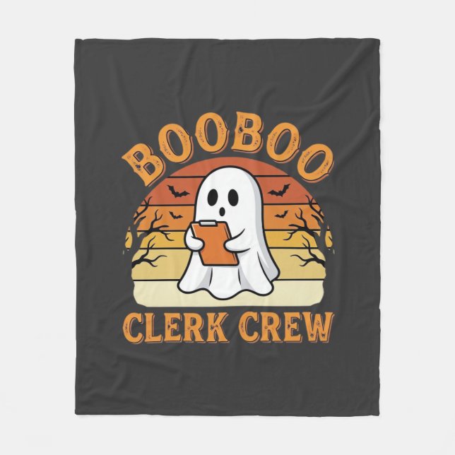 Booboo Clerk Crew Halloween Ghost Design_1 Fleecefilt (Framsidan)
