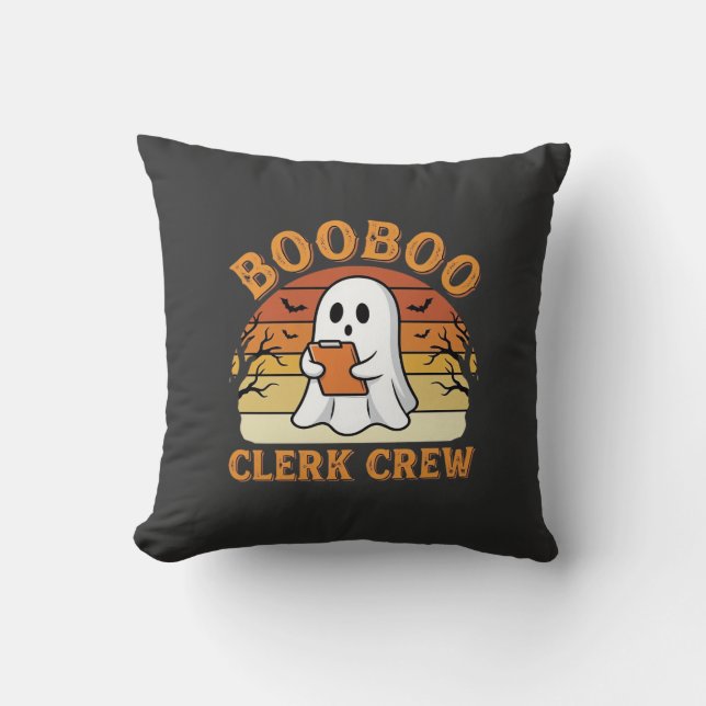 Booboo Clerk Crew Halloween-spökdesign_1 Kudde (Framsida)