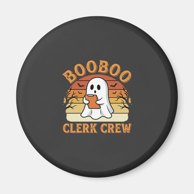 Booboo Clerk Crew Halloween-spökdesign_1 Magnet (Framsidan)