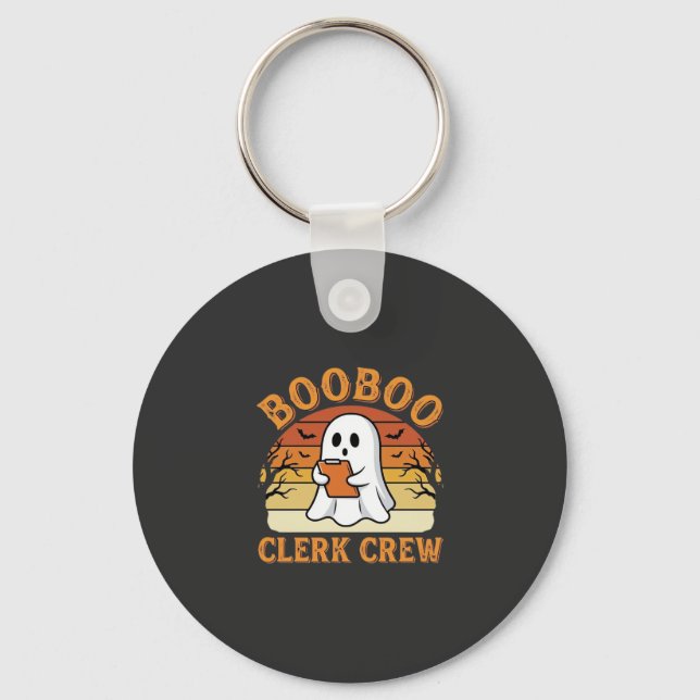 Booboo Clerk Crew Halloween-spökdesign_1 Nyckelring (Framsida)