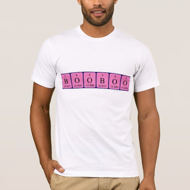 Booboo periodiskt bord namn-skjorta tee shirt (Framsida)