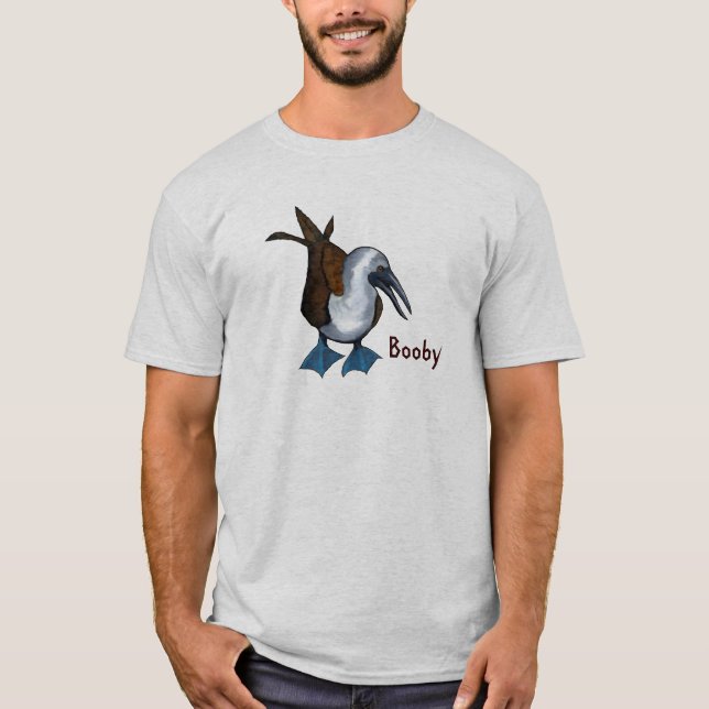 Booby: Blått-Footed Boobyfågel: Original- konst T-shirt (Framsida)