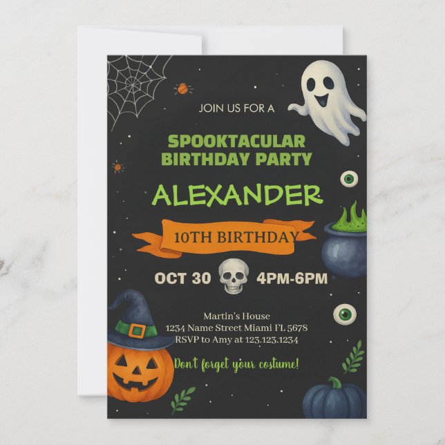 Boodagsutslag | Spooky Cute Party Card Inbjudningar (Framsida)