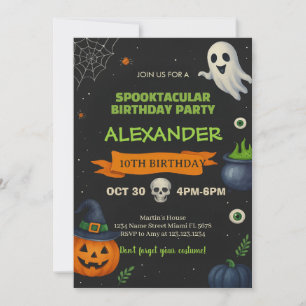 Boodagsutslag Spooky Cute Party Card Inbjudningar
