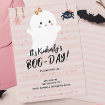BOOday Kawaii Ghost Halloween-inbjudan