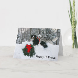 Boof and Molly i ett Snowbank Glad helg Card