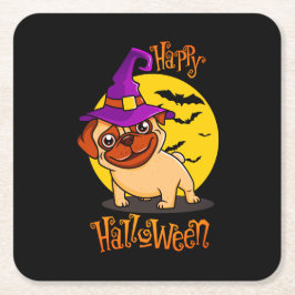 BooF-Bruno the Witchy Fransk Bulldog Underlägg Papper Kvadrat