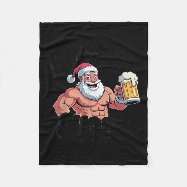 Booger Sugar Santa Funny Muscular jul Memb Fleecefilt (Framsidan)