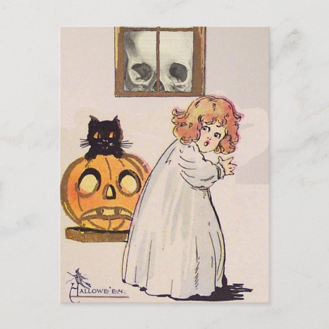 Boogeyman (Vintage Halloween Card) Vykort (Framsida)