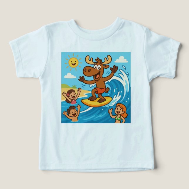 Boogie Board Moose–Actionfylld strand T-shirt för  (Design Framsida)