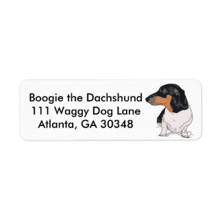 Boogie de Dachshund Adressetiketters Returadress Etikett