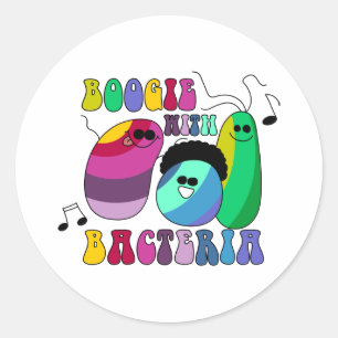 Boogie med Bacteria Runt Klistermärke