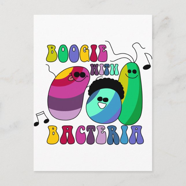 Boogie med Bacteria Vykort (Framsida)