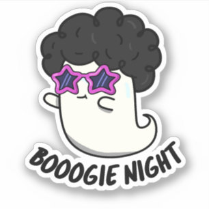 Boogie Night Funny Halloween Disco Ghost Pun Klistermärken