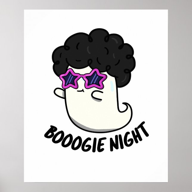 Boogie Night Funny Halloween Disco Ghost Pun Poster (Framsidan)