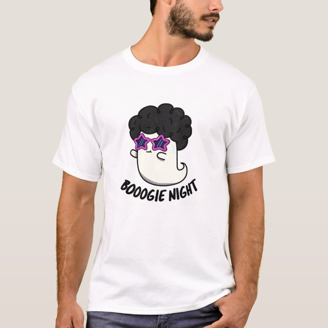 Boogie Night Funny Halloween Ghost Pun T Shirt (Framsida)
