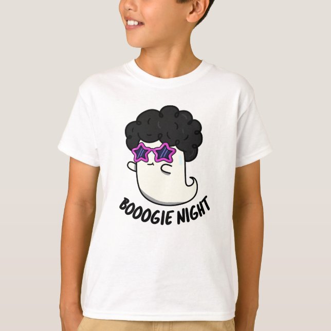 Boogie Night Funny Halloween Ghost Pun T Shirt (Framsida)
