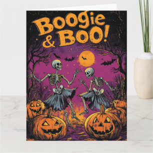Boogie och Boo! - Halloween Skeletons och Pumpkins Kort