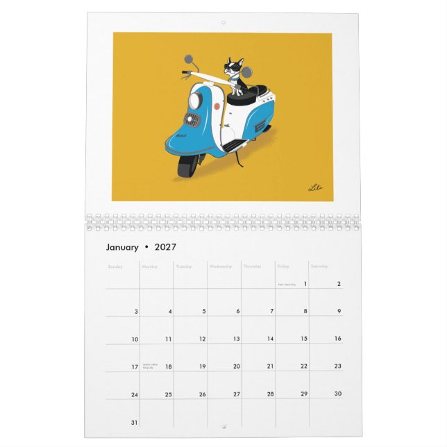 Boogie på kalender*reprinted* för sparkcyklar 2015 kalender (Jan 2027)