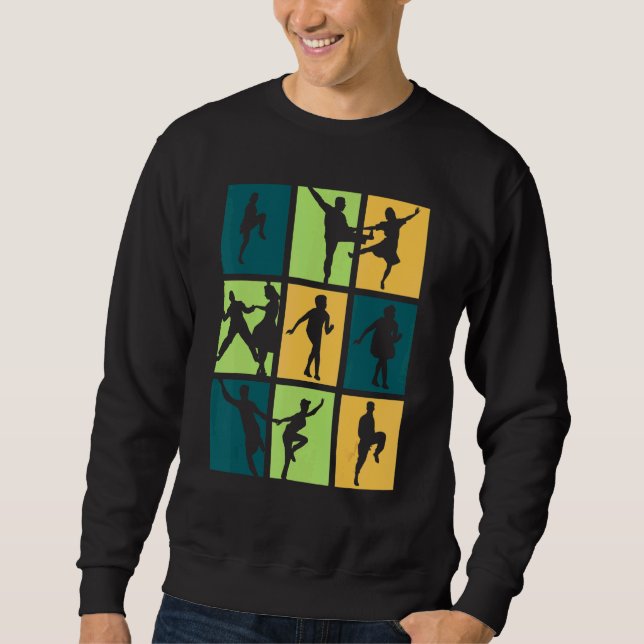 Boogie Woogie Dance Retro Lång Ärmad Tröja (Framsida)