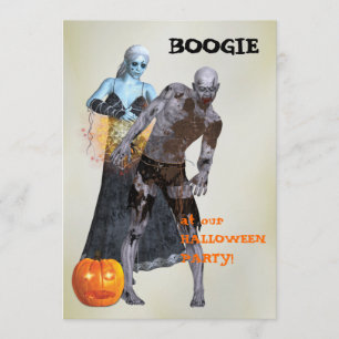 Boogie Zombie Halloween fest Inbjudningar