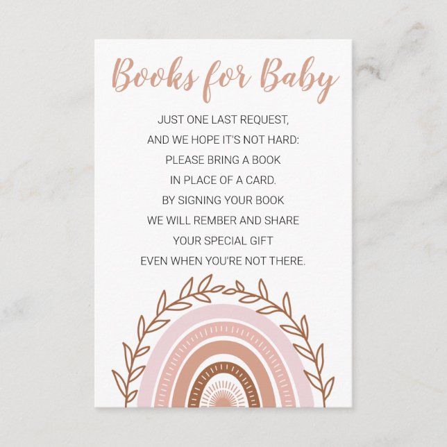 Booh Rainbow Bokar för Baby Card Tilläggskort (Framsida)