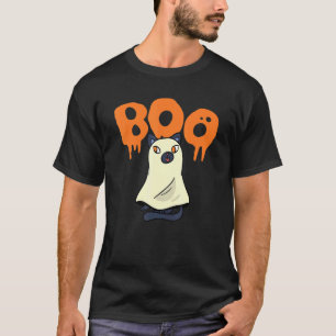 Booh Scary Graphic Ghost Halloween Bus eller godis T Shirt