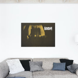 Booh Vampyr Skräck Nosferatu Gul Canvastryck