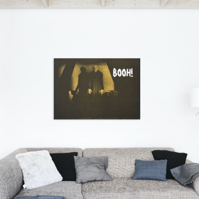 Booh Vampyr Skräck Nosferatu Gul Canvastryck (Skapare uppladdad)