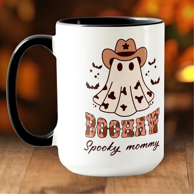 Boohaw Halloween Spooky Groovy Ghost Namn Large Mugg (Boohaw Halloween Spooky Groovy Ghost Name Large Mug)