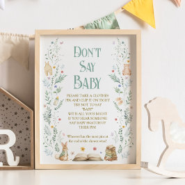 Book Baby Shower Don't Say Baby Game Poster