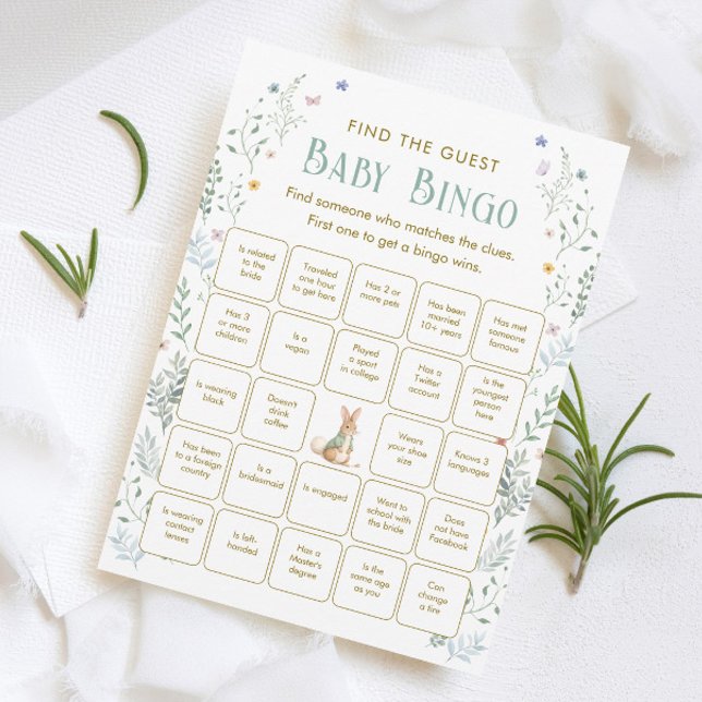 Book Baby Shower Find the Guest Bingo Game Card Inbjudningar (Skapare uppladdad)