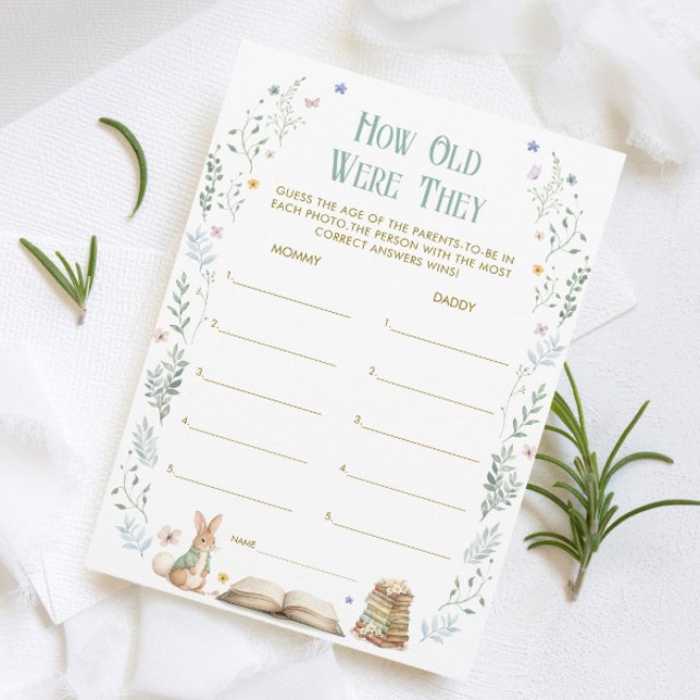 Book Baby Shower How Old Were They Game Card Inbjudningar (Skapare uppladdad)