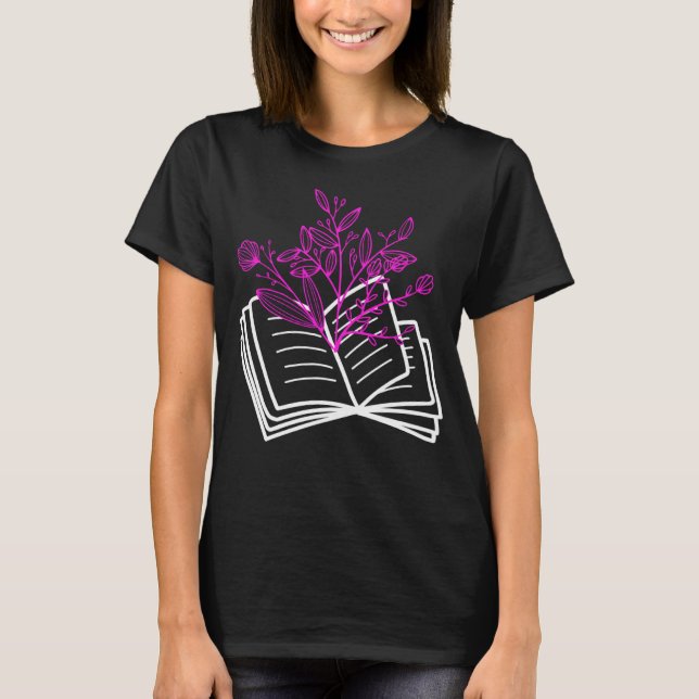 Book  Book flower Reading fans book  bookworm  2 T Shirt (Framsida)