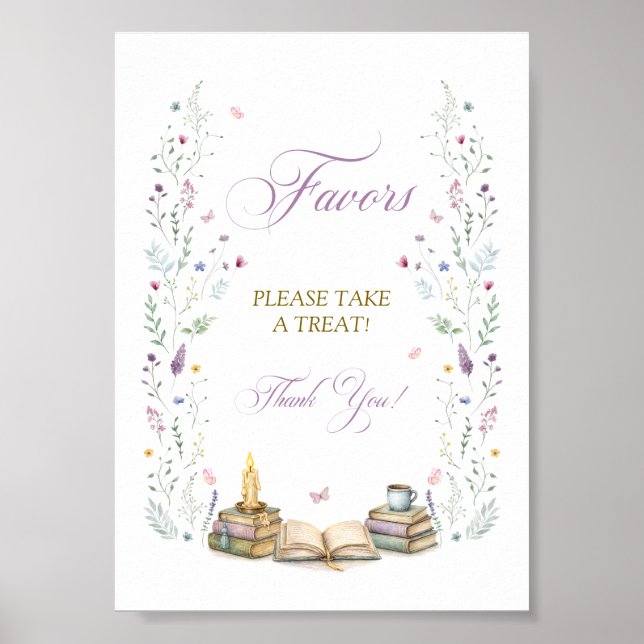 Book Bridal Shower Favors Poster (Framsidan)