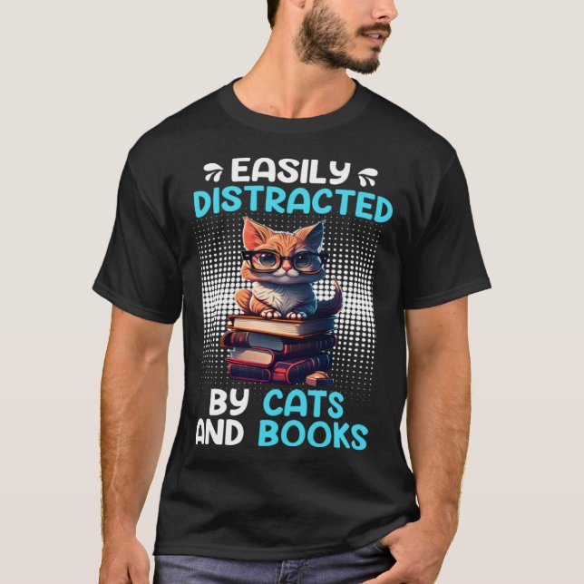 Book  Cat fan Bookworm Book Reader Bookfriend  2 T Shirt (Framsida)