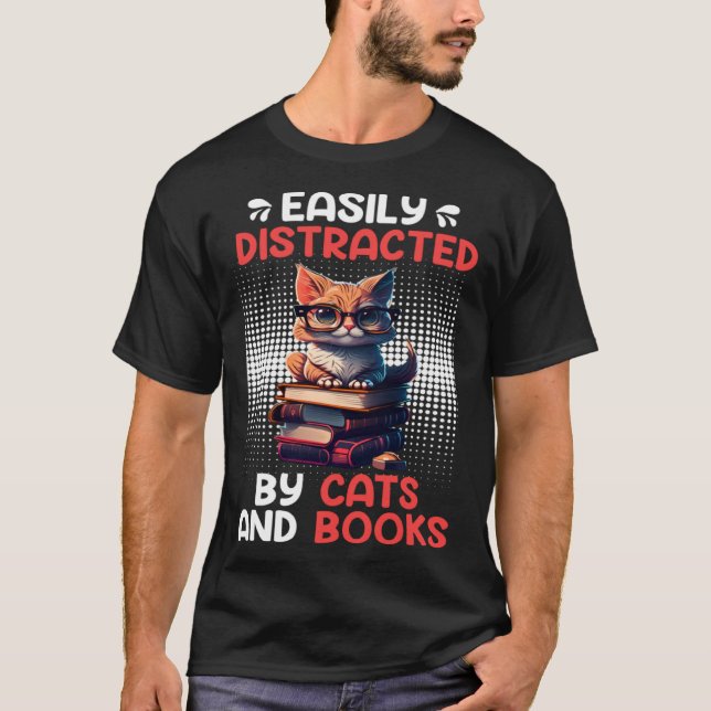 Book  Cat fan Bookworm Book Reader Bookfriend  4 T Shirt (Framsida)