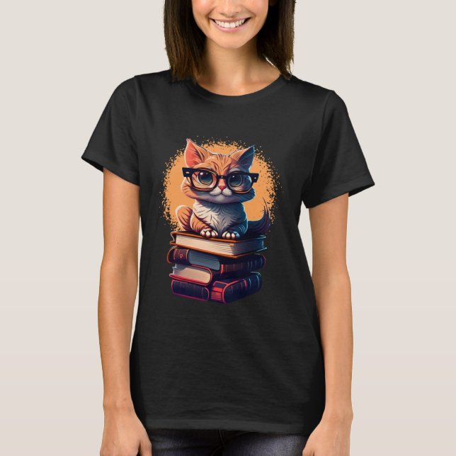 Book  Cat fan bookworm Cats and Books  1 T Shirt (Framsida)