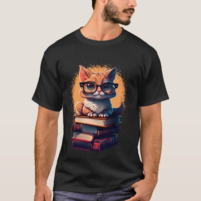 Book  Cat fan bookworm Cats and Books  1 T Shirt (Framsida)