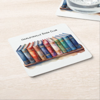 Book Club Customizable Square Beverage Coffee Underlägg Papper Kvadrat