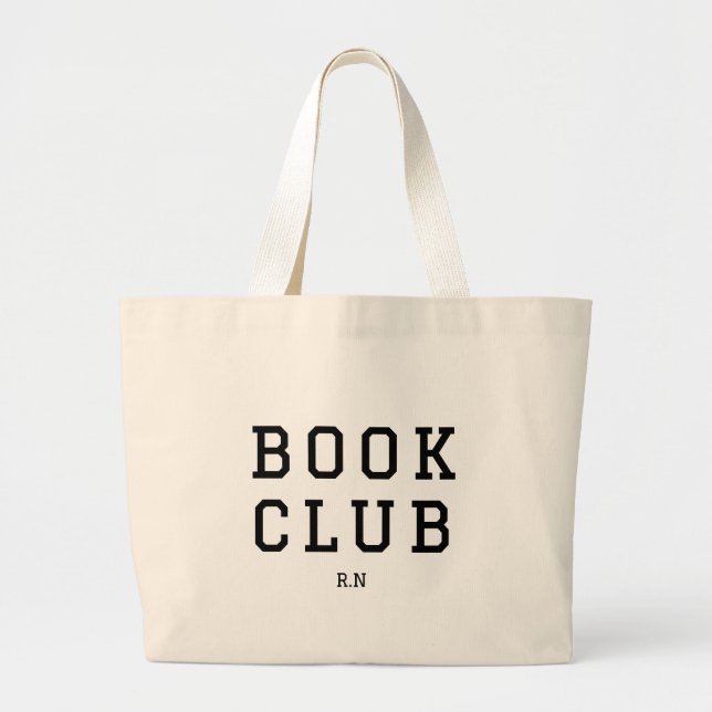 Book Club Monogram Gift For Readers Jumbo Tygkasse (Framsidan)