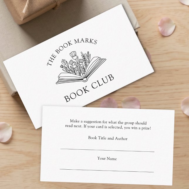 Book Club Name Select A Book Tilläggskort (Skapare uppladdad)